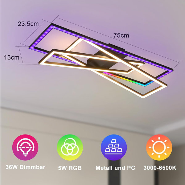 Odern Diable LED Ceiling Light Living Roo Lap With Reote Control